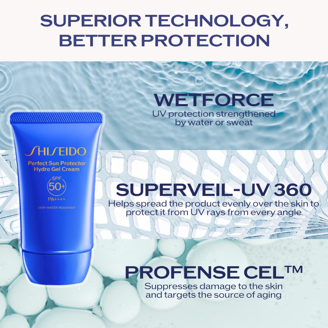 Shiseido Global SunCare Perfect Sun Protector Hydro Gel Cream - Metro Singapore Departmental Store - Celebrating 69 Years in SG