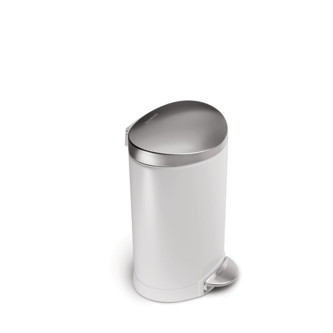 Simplehuman Semi Round Step Bin 6L White CW1835 - Metro Singapore Departmental Store - Celebrating 69 Years in SG