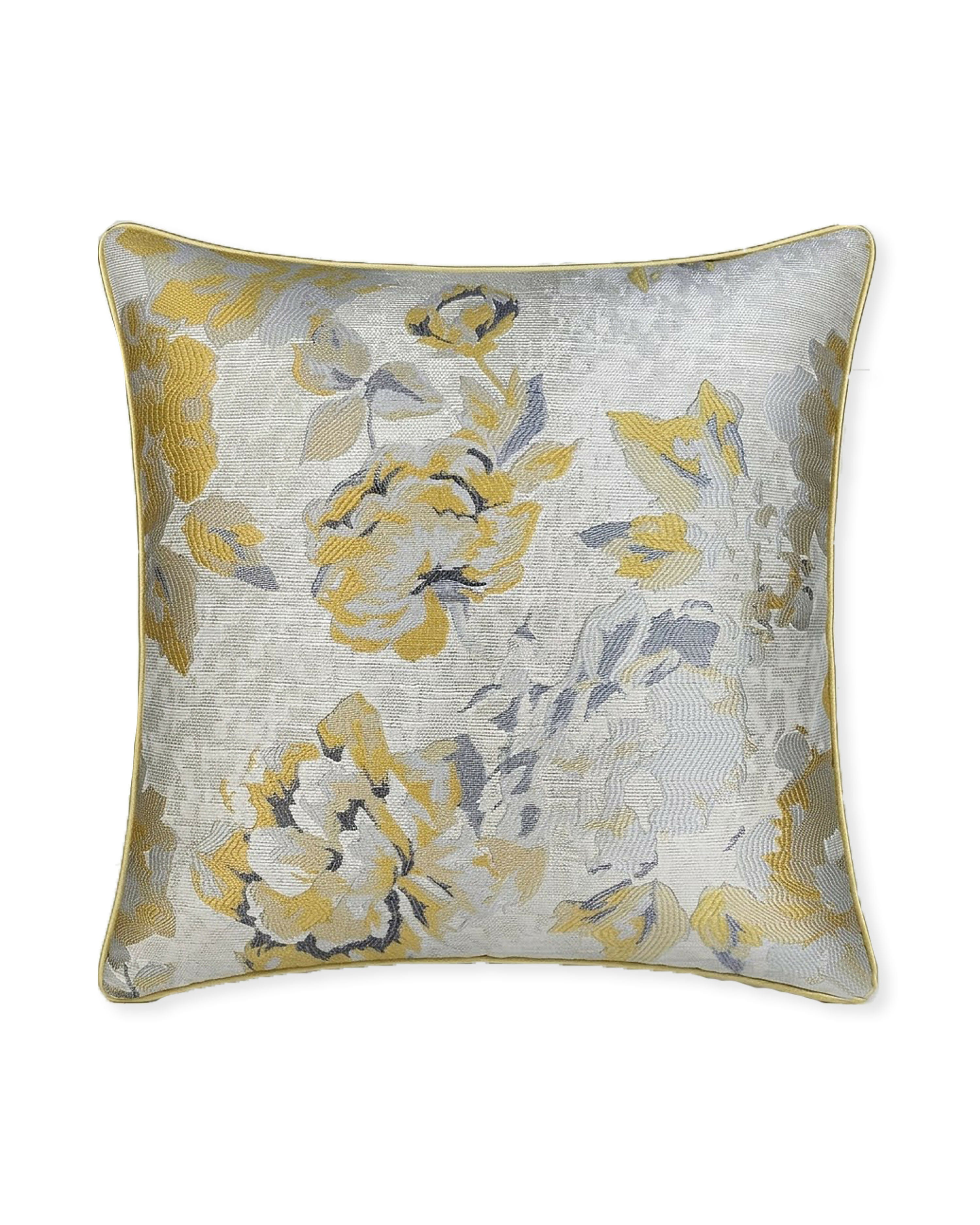 Rapee Peony Woven Jacquard Cushion Cover – 45 x 45 cm – Yellow
