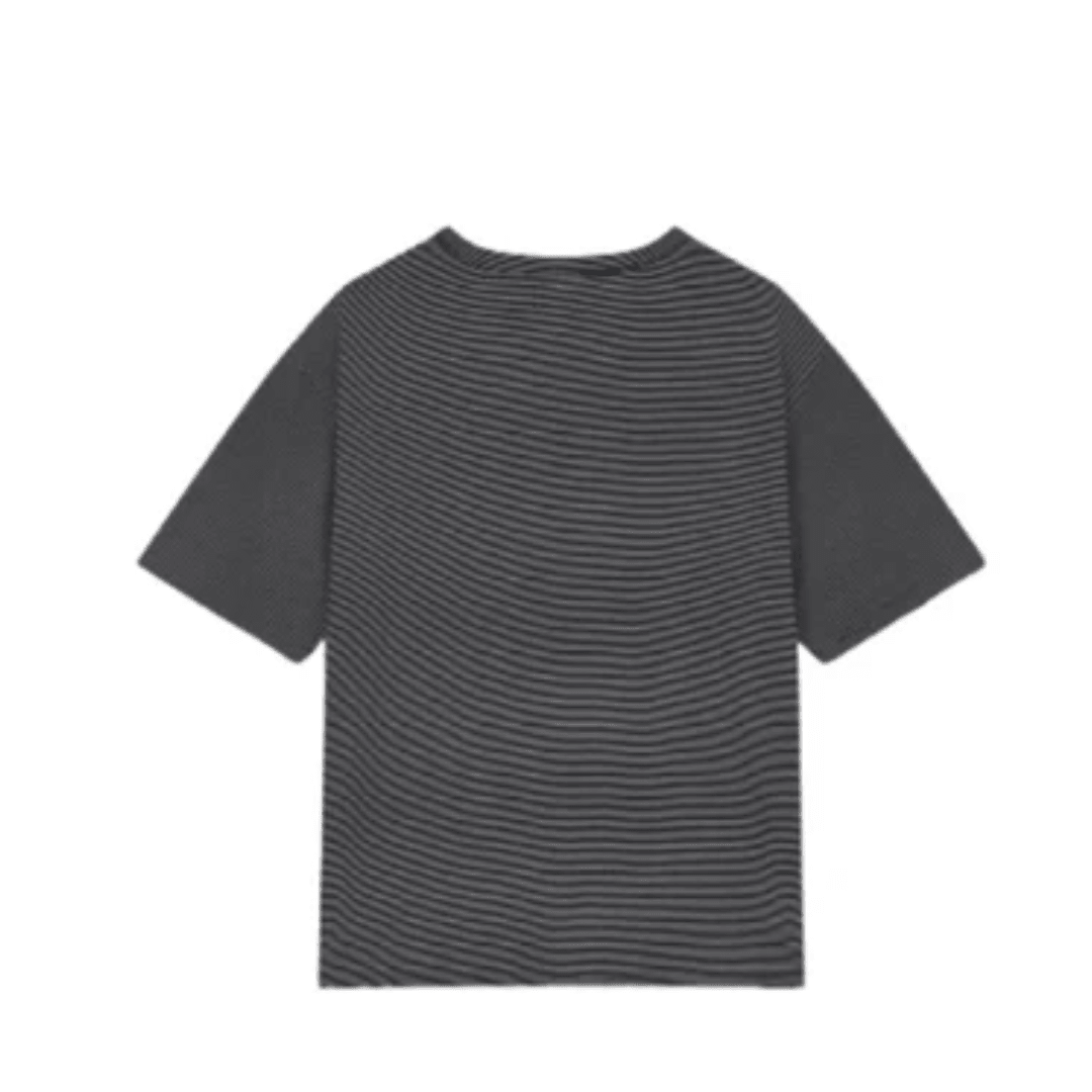 Studio Tomboy Hem String One Pocket Stripe T-Shirt - Black - Metro Singapore Departmental Store - Celebrating 69 Years in SG