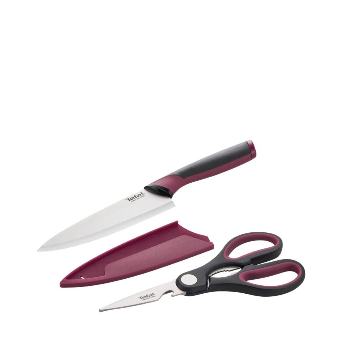 Tefal Comfort 2 - pc Chef Knife + Scissors Set K250S2 - Metro Singapore Departmental Store - Celebrating 69 Years in SG