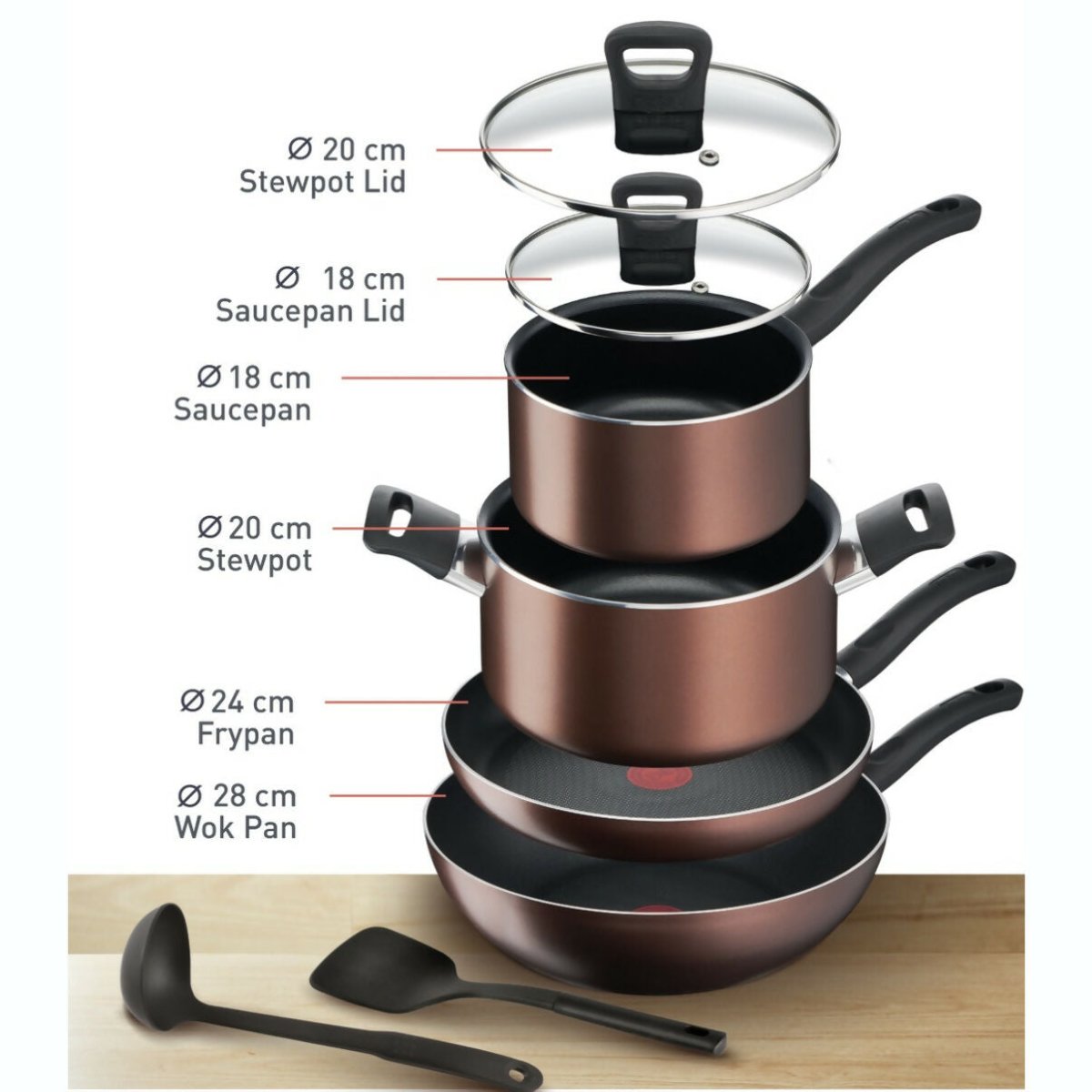 Tefal Day by Day IH 8 - pc Cookware Set (Induction) (G143S8) - Metro Singapore Departmental Store - Celebrating 69 Years in SG