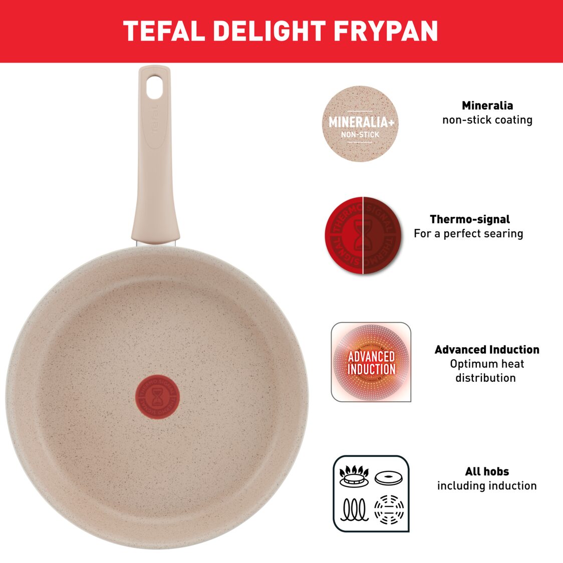 Tefal Delight Induction Frying Pan - Metro Singapore Departmental Store - Celebrating 69 Years in SG