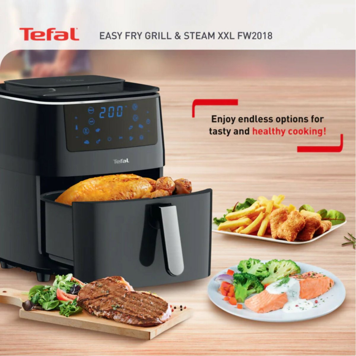 Tefal Easy Fry Air Fryer Steam & Grill 6.2L (FW2018) - Metro Singapore Departmental Store - Celebrating 69 Years in SG