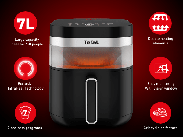 Tefal Easy Fry Far Infrared Dual Heat 7L Air Fryer (EY8328 ) - Metro Singapore Departmental Store - Celebrating 69 Years in SG