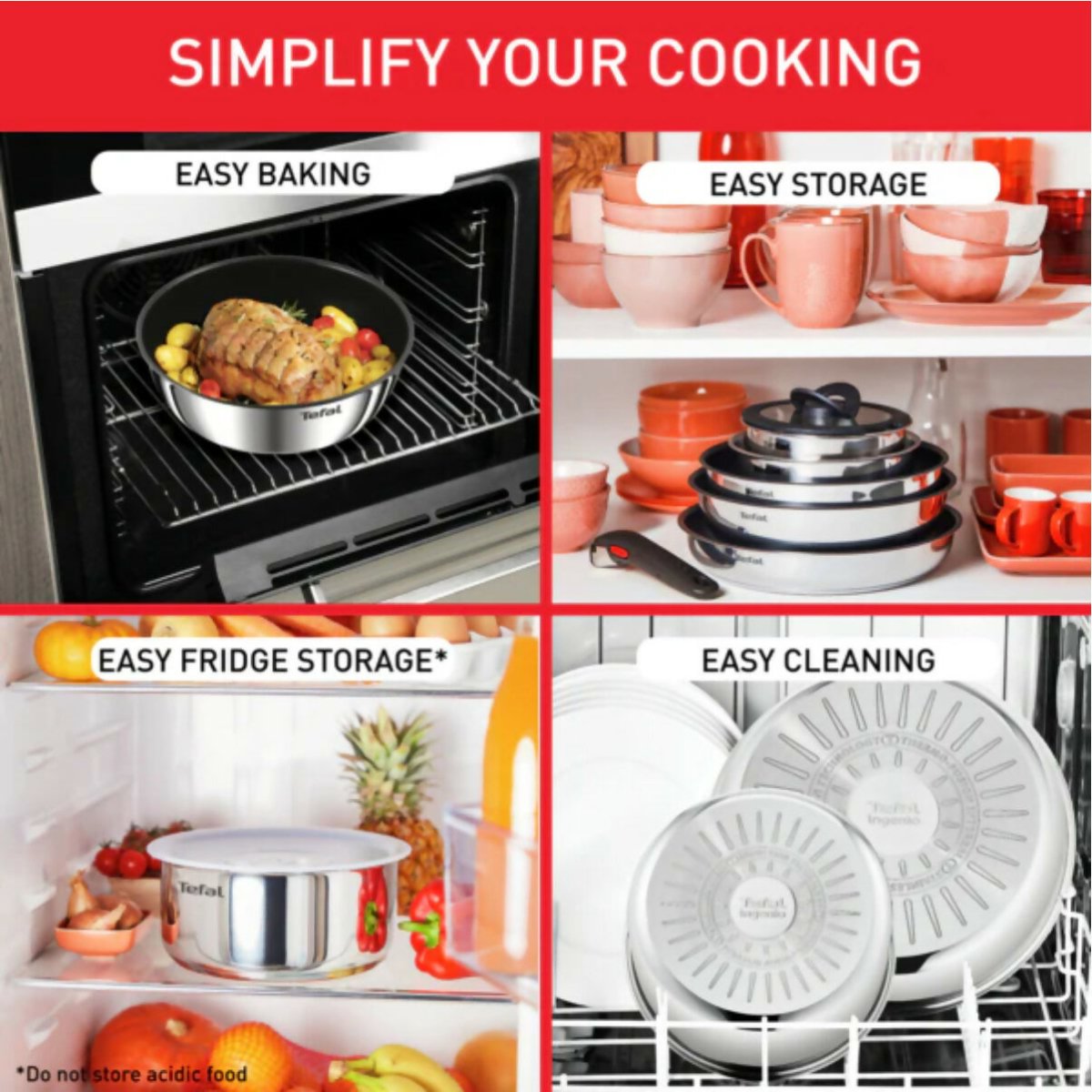 Tefal Ingenio Emotion 4 - pc Cookware Set (Induction) (L8974S) - Metro Singapore Departmental Store - Celebrating 69 Years in SG