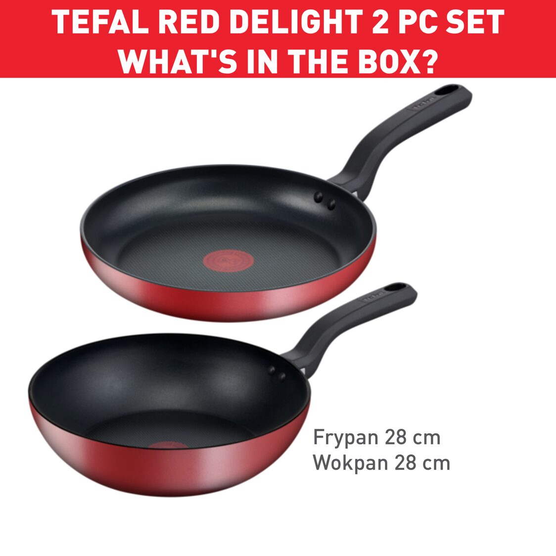 Tefal Red Delight IH Red Surprise 2PC Cookware Set G1712S2 - Metro Singapore Departmental Store - Celebrating 69 Years in SG
