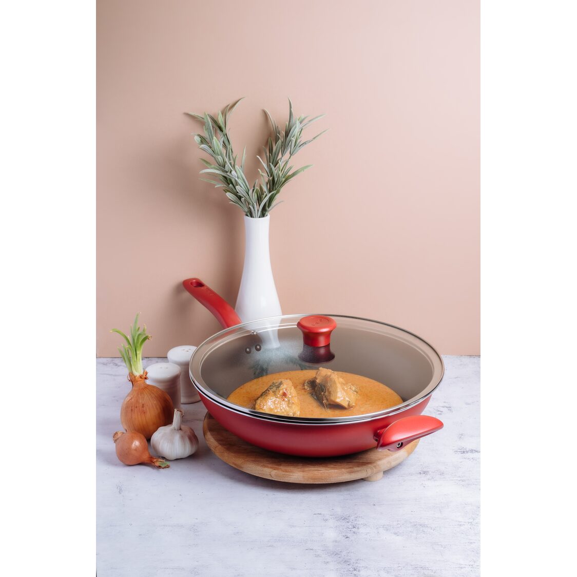 Tefal So Chef Induction Wok Pan 32cm with Glass Lid G13598 - Metro Singapore Departmental Store - Celebrating 69 Years in SG