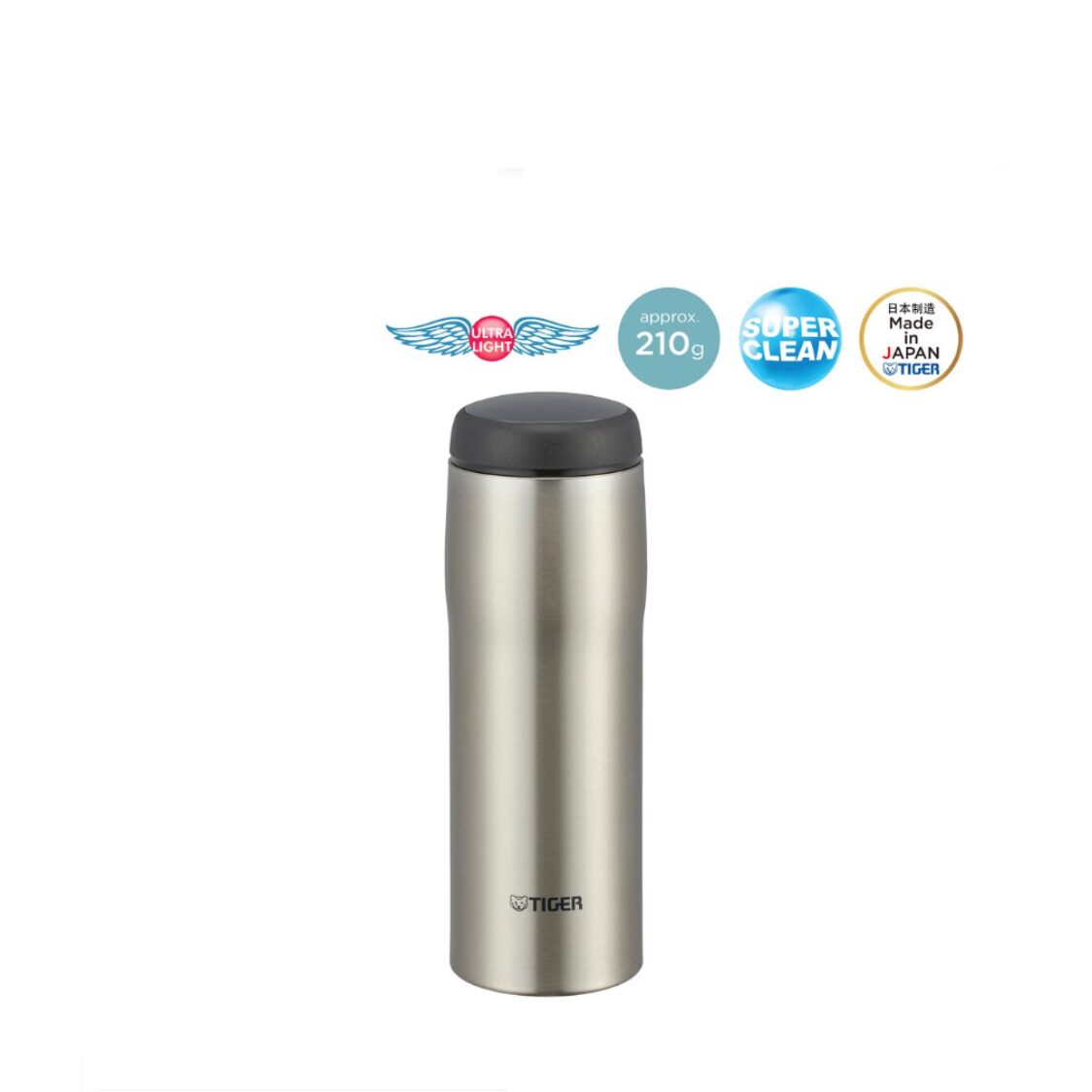 Tiger Double Stainless Steel Mug 480ml - Clear Stainless (MJA - B048 XC) (Purchase With Purchase) - Metro Singapore Departmental Store - Celebrating 69 Years in SG