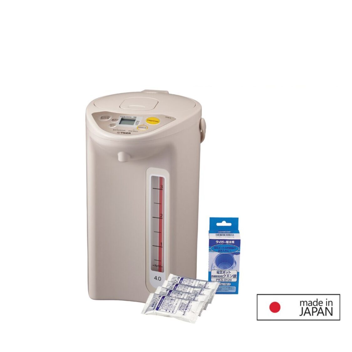 Tiger Electric Water Heater 4.0L / Free: Citric Acid Airpot Cleaner (PDR - S40S & PKS - 0120) - Metro Singapore Departmental Store - Celebrating 69 Years in SG