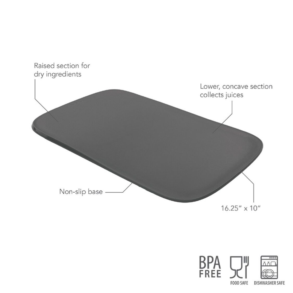Tovolo Hi - Lo Cutting Board Charcoal - Metro Singapore Departmental Store - Celebrating 69 Years in SG