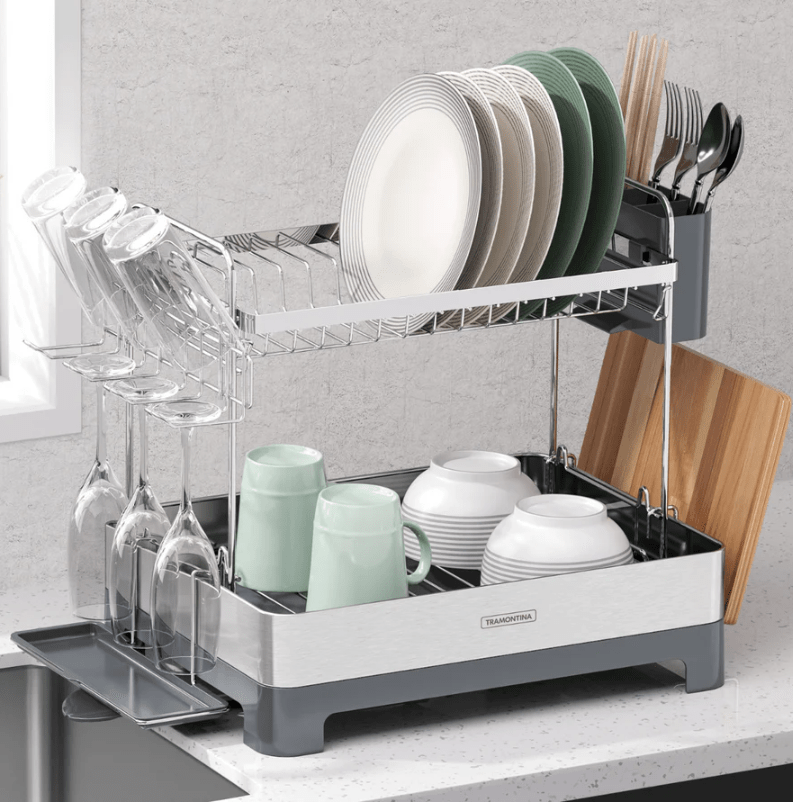 Tramontina 2 - tier Stainless Steel Dish Rack (80906501) - Metro Singapore Departmental Store - Celebrating 69 Years in SG