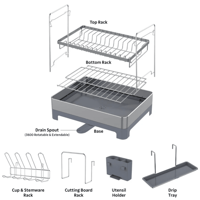 Tramontina 2 - tier Stainless Steel Dish Rack (80906501) - Metro Singapore Departmental Store - Celebrating 69 Years in SG