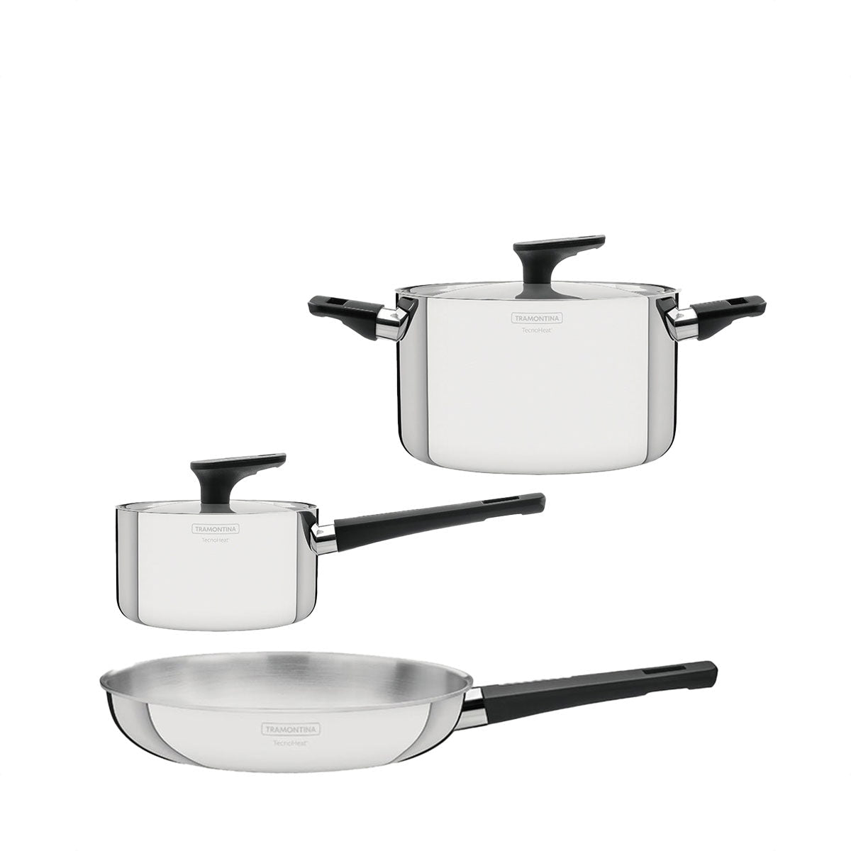 Tramontina Grano Bakelite 5pcs Cookware Set Stainless Steel (62175260+62161160+62164200) (Set worth $415) - Metro Singapore Departmental Store - Celebrating 69 Years in SG