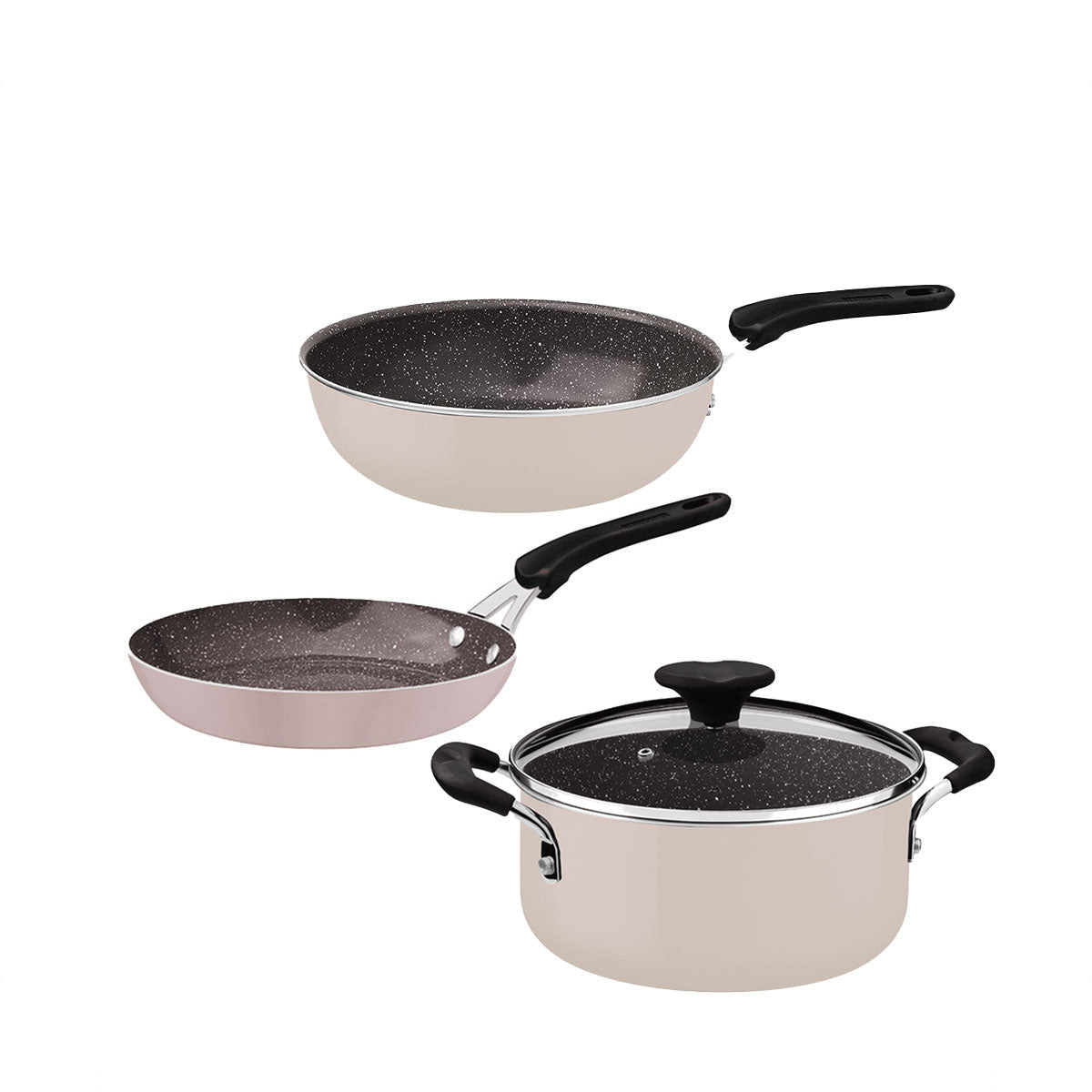 Tramontina Tunis Ceramic Frying Pan + Tunis Ceramic 24cm Deep Frying Pan + Tunis 24cm Ceramic Casserole (28720420+28721424+28722424) (Worth $295) - Metro Singapore Departmental Store - Celebrating 69 Years in SG