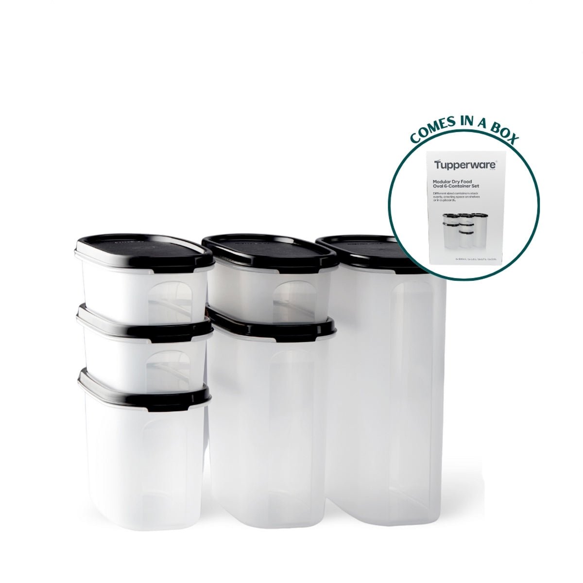 Tupperware Oval Modular Dry Food 6pc Container Set - Metro Singapore Departmental Store - Celebrating 69 Years in SG