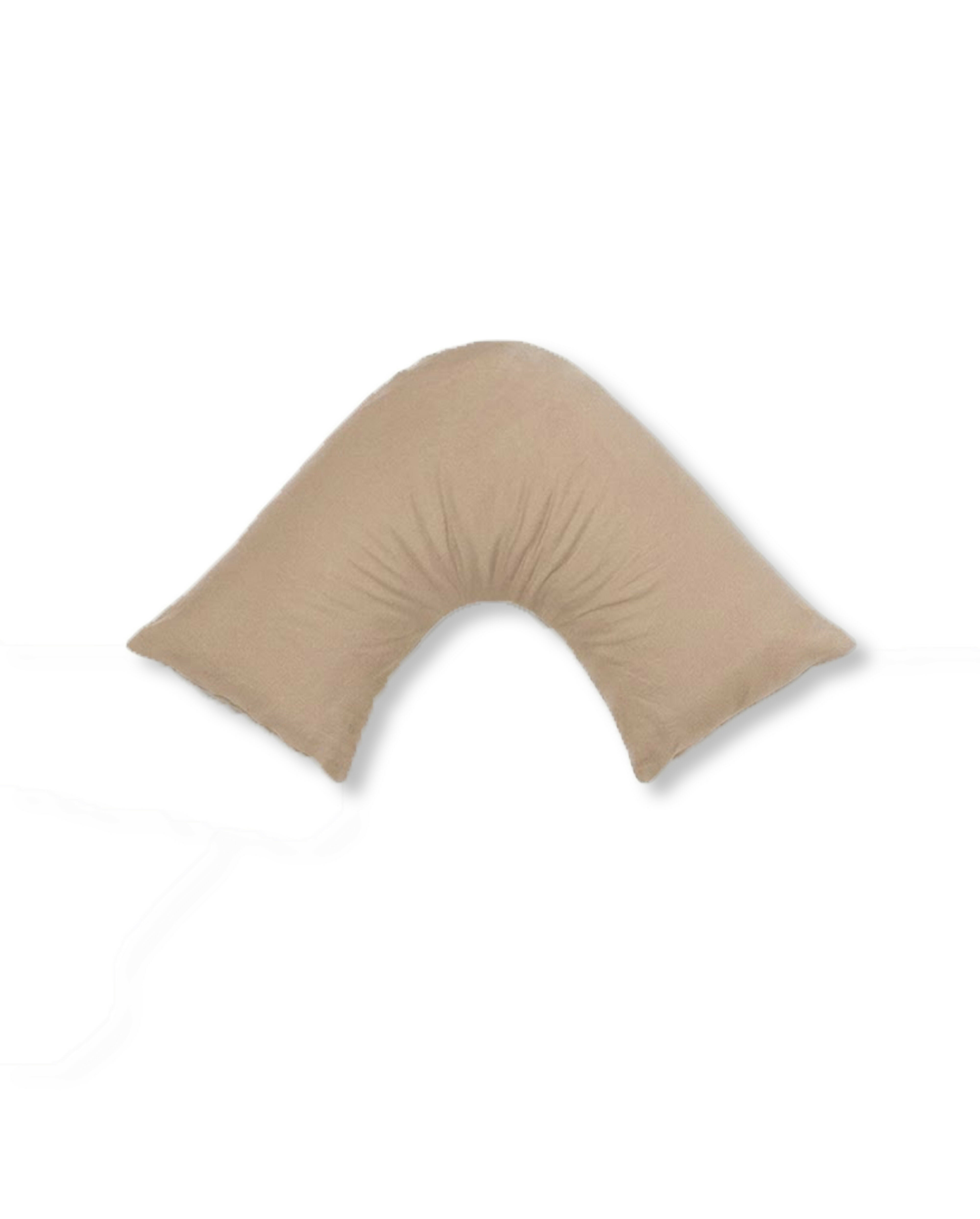 Rapee CUDDLE U™ V-Shape Pillow & Microfibre Cover Set – 75 x 75 cm – Almond