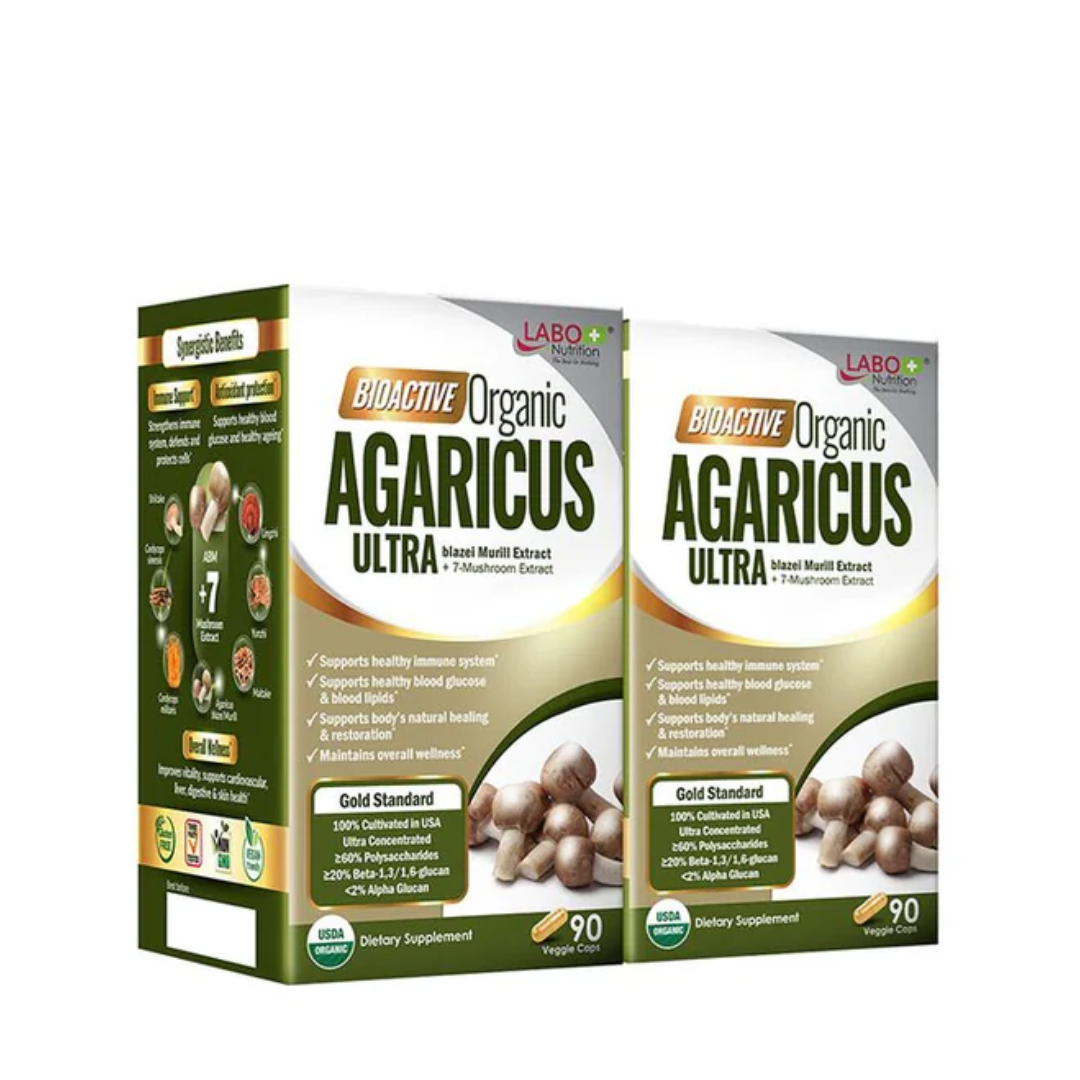 Labo Nutrition Bioactive Organic AGARICUS ULTRA 90 Veggie Caps Twin Pack