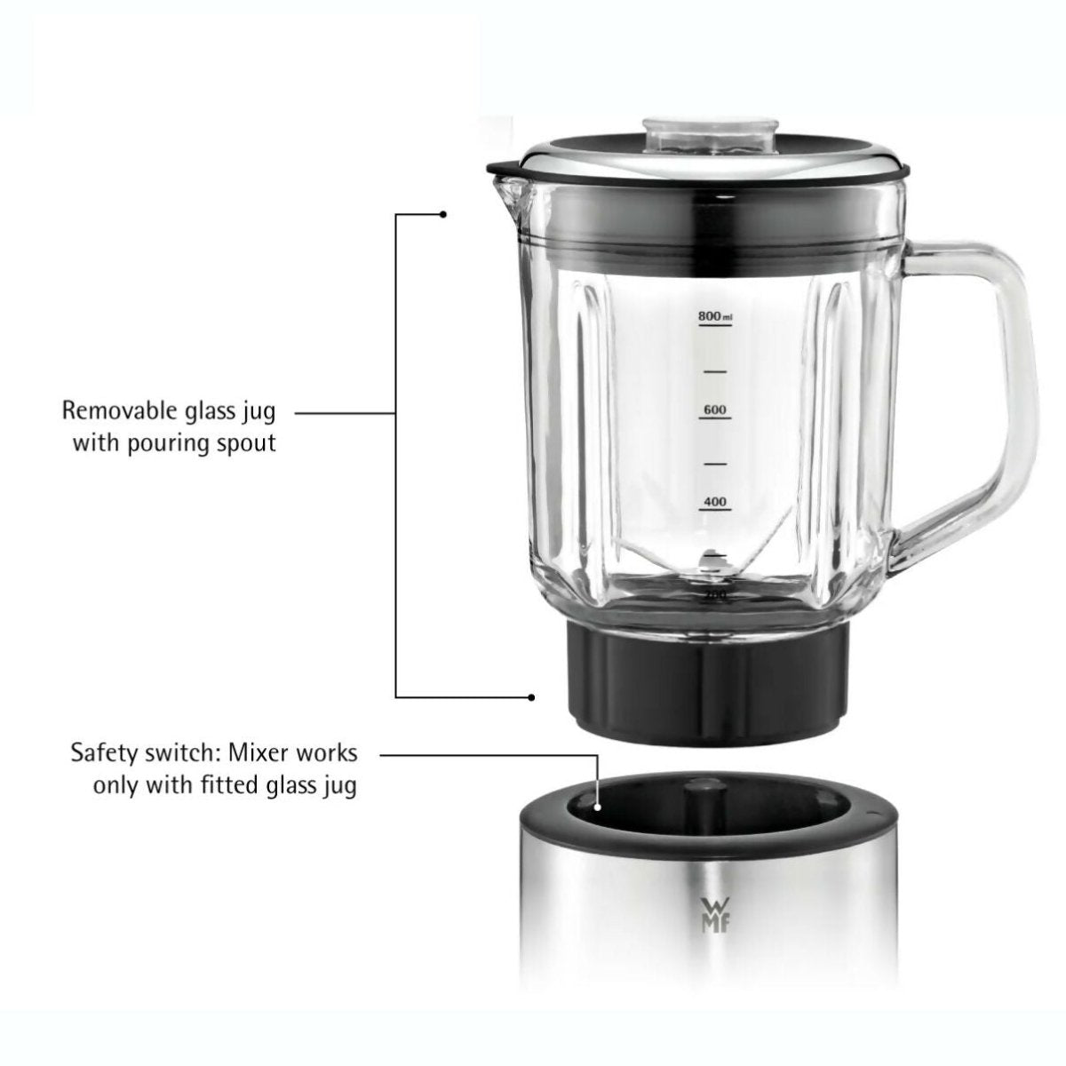 WMF KITCHENminis Glass Blender 0.8L (04 - 1649 - 8811) - Metro Singapore Departmental Store - Celebrating 69 Years in SG
