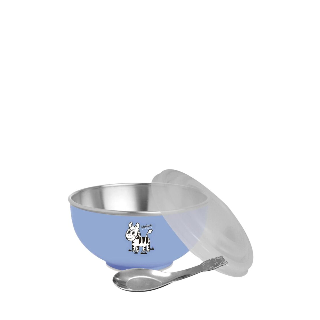 Zebra Kiddy Bowl With Cartoon Spoon - Blue - Metro Singapore Departmental Store - Celebrating 69 Years in SG